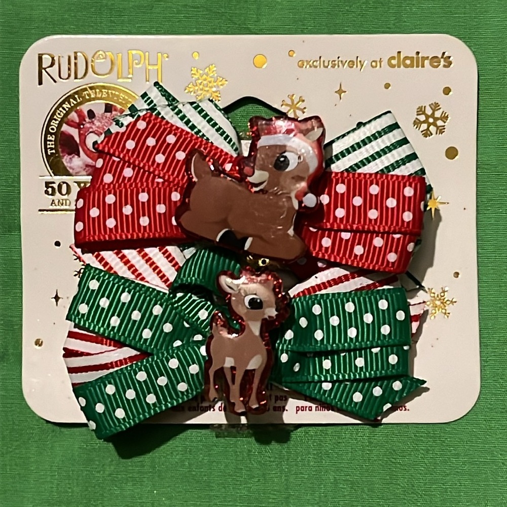 Little girls Claire’s Christmas barrette lot 5 pcs - Picture 2 of 5
